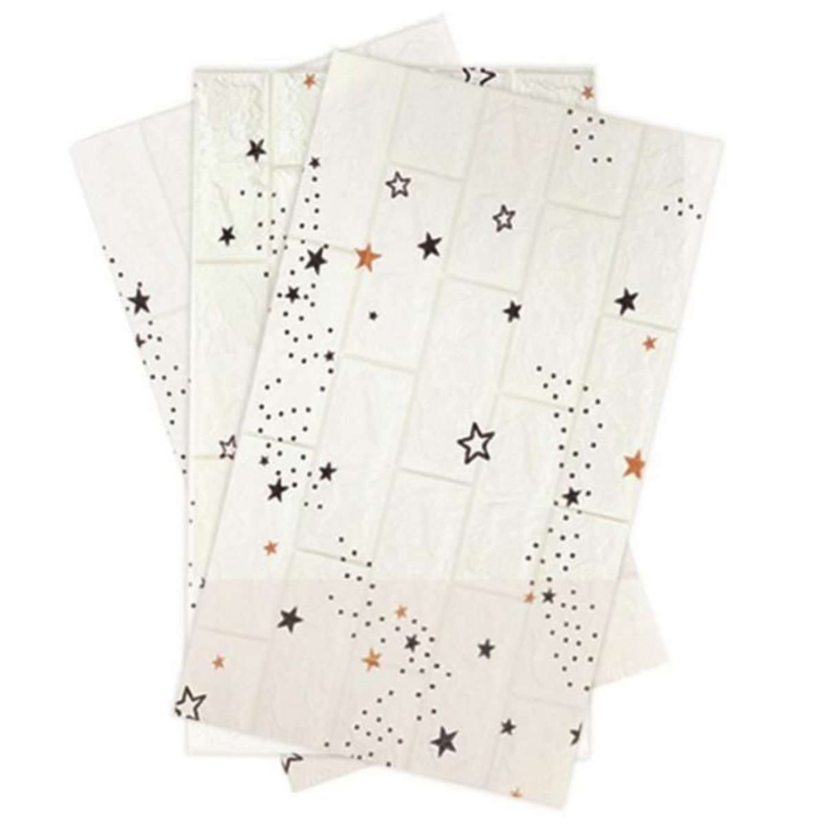 Paris Prix Lot de 3 Stickers Effet Brique  Adhésif  70cm Blanc