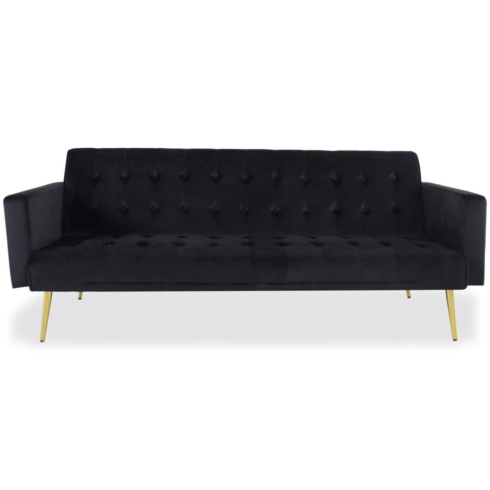 Voir la diapositive 2 : Paris Prix Canapé convertible velours  tybio  191cm noir
