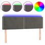 Voir la diapositive 2 : VIDAXL Tete de lit a LED Gris fonce 144x5x78/88 cm Velours