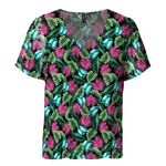 Vero Moda T shirt  à  otifs Femme Vero  oda Easy V neck. Coloris disponibles : Noir