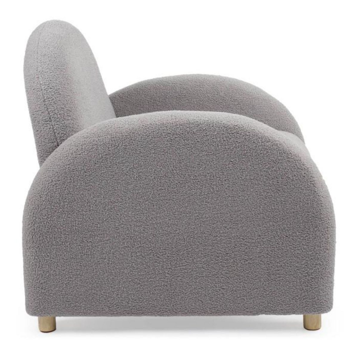 Paris Prix Fauteuil Club Bouclette  Jenna  85cm Gris