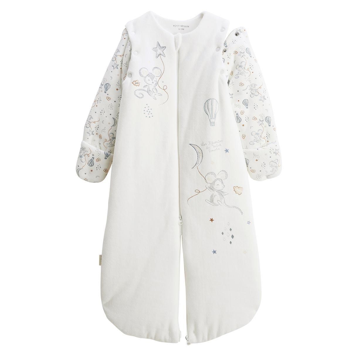 Petit Béguin Turbulette d'hiver en velours avec manches amovibles et jambes séparables Rêverie