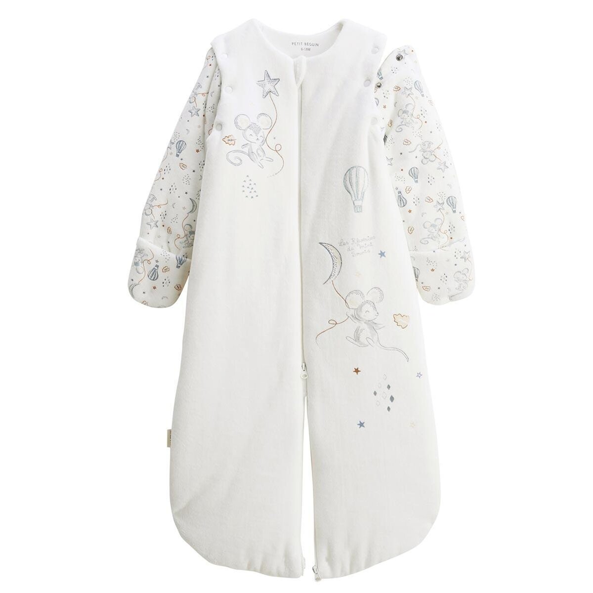 Petit Béguin Turbulette d'hiver en velours avec manches amovibles et jambes séparables Rêverie