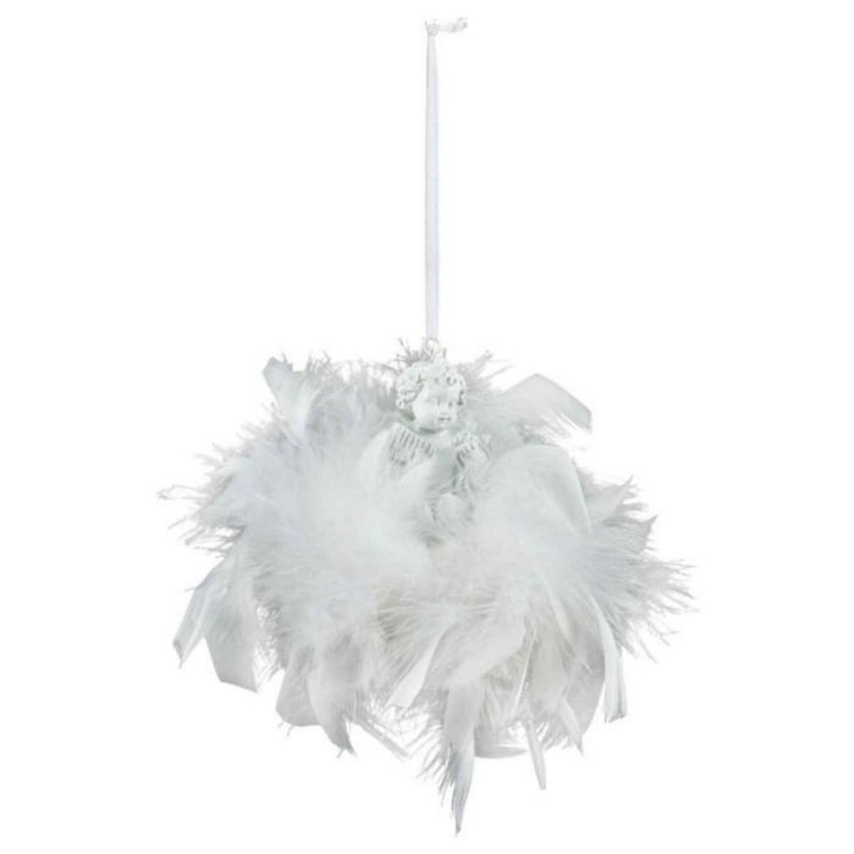 FEERIC LIGHT & CHRISTMAS Sujet de Noël Plume  Légende d'Hiver  5cm Blanc