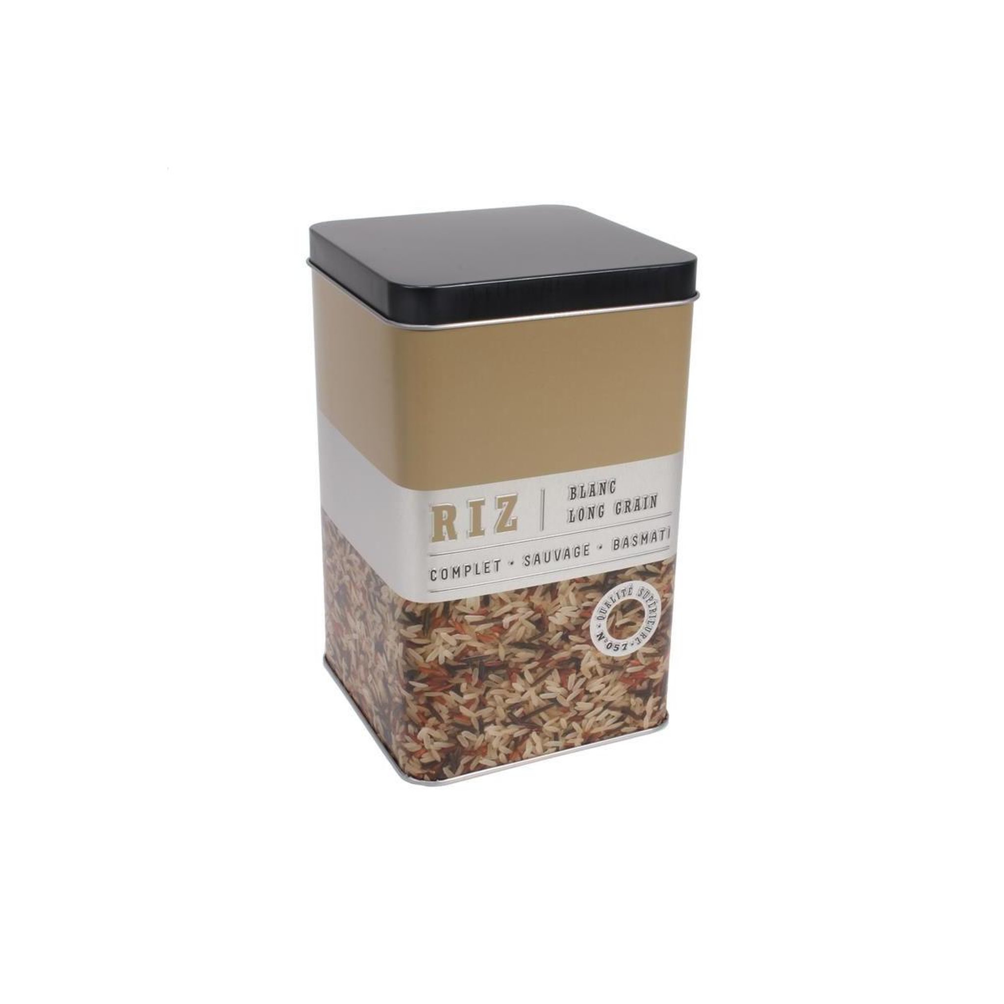 Voir la diapositive 1 : COOK CONCEPT Boîte à riz en métal  relief vintage  18cm beige