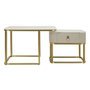 Voir la diapositive 2 : Paris Prix Lot de 2 Tables Basses  Beauty  70cm Crème & Or
