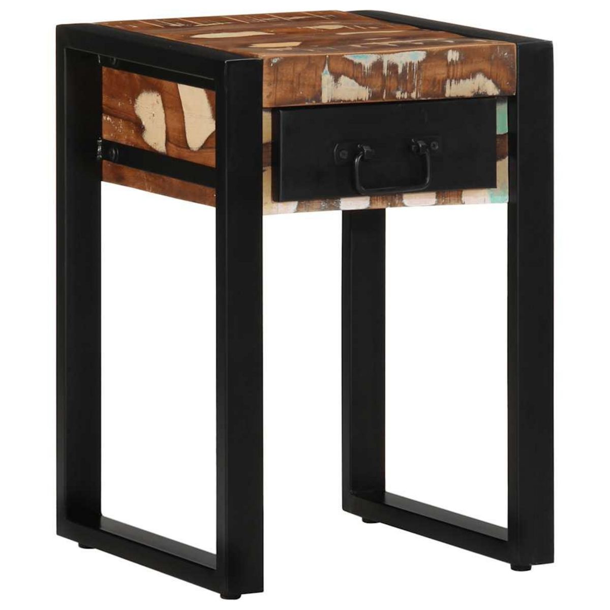 VIDAXL Table d'appoint multicolore 35x35x50cm bois massif recuperation