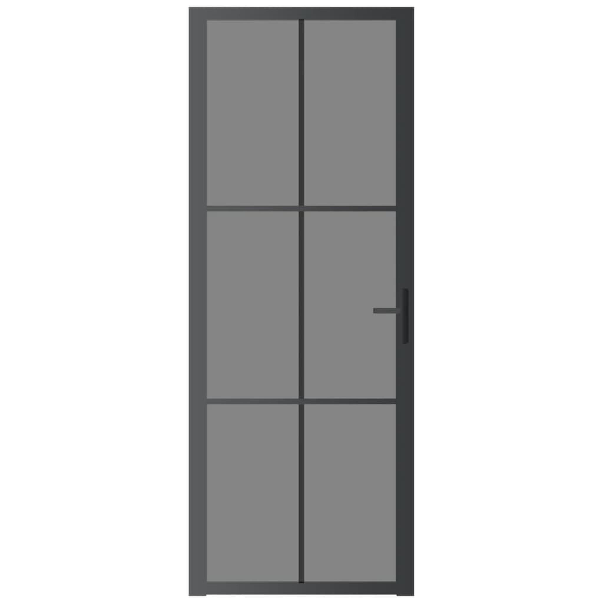Voir la diapositive 3 : VIDAXL Porte interieure 76x201,5 cm Noir Verre ESG et aluminium