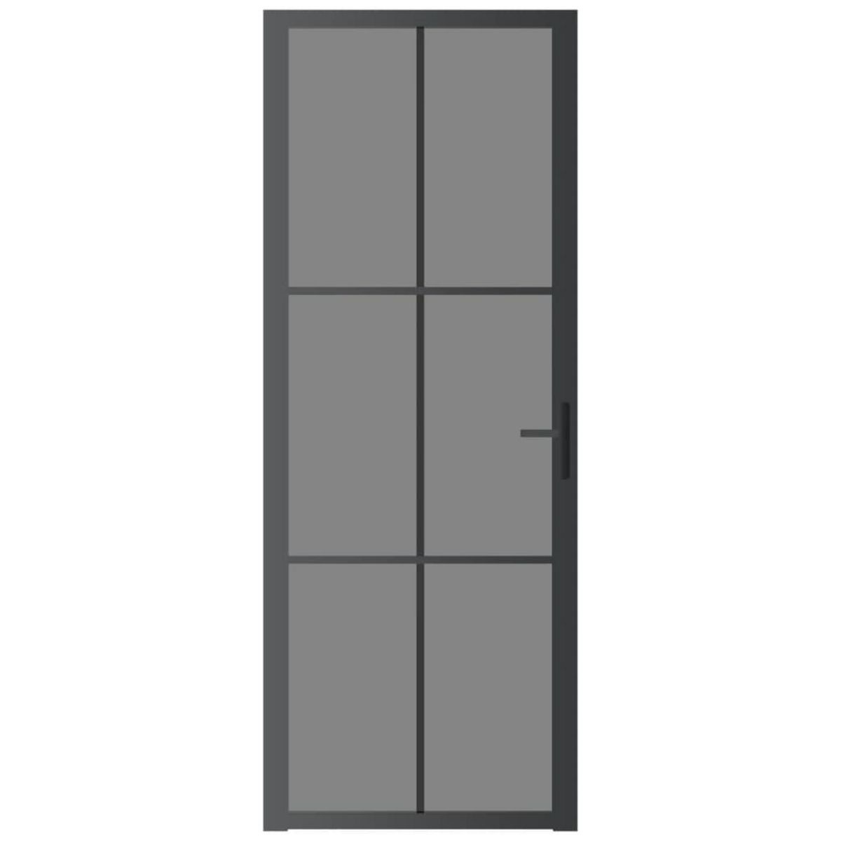 VIDAXL Porte interieure 76x201,5 cm Noir Verre ESG et aluminium