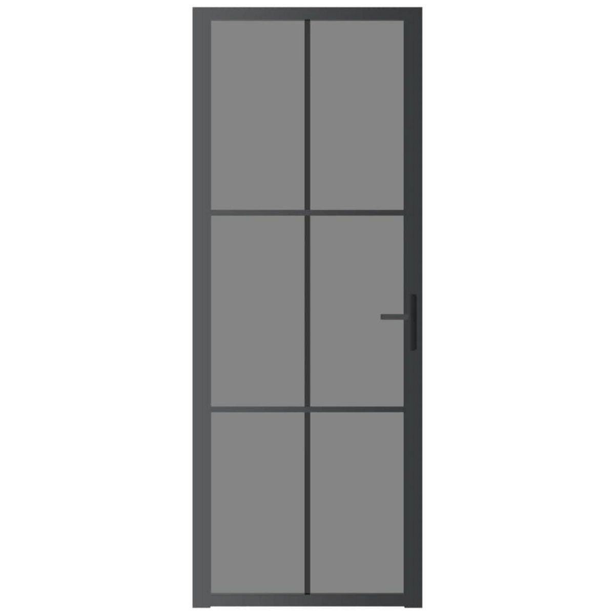 VIDAXL Porte interieure 76x201,5 cm Noir Verre ESG et aluminium