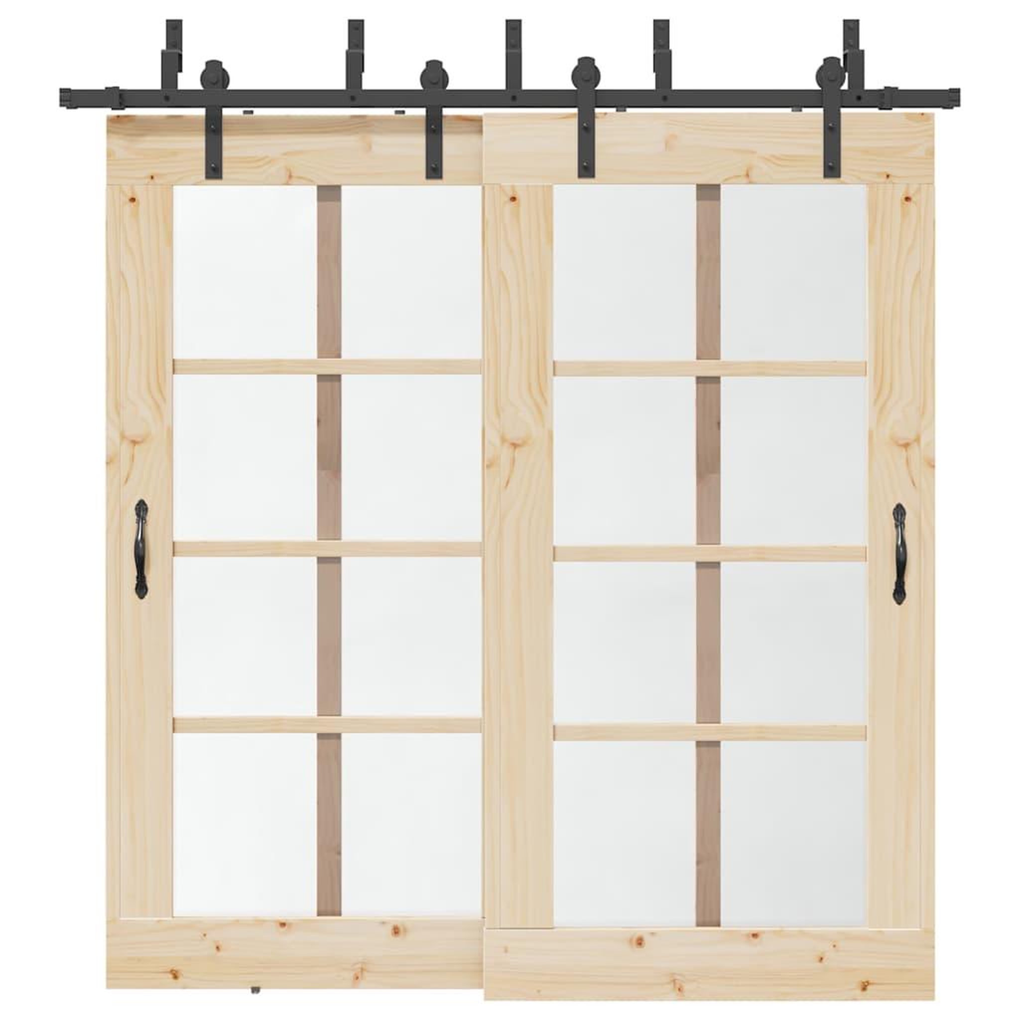 VIDAXL Kit de quincaillerie de porte coulissante 213,5 cm acier noir