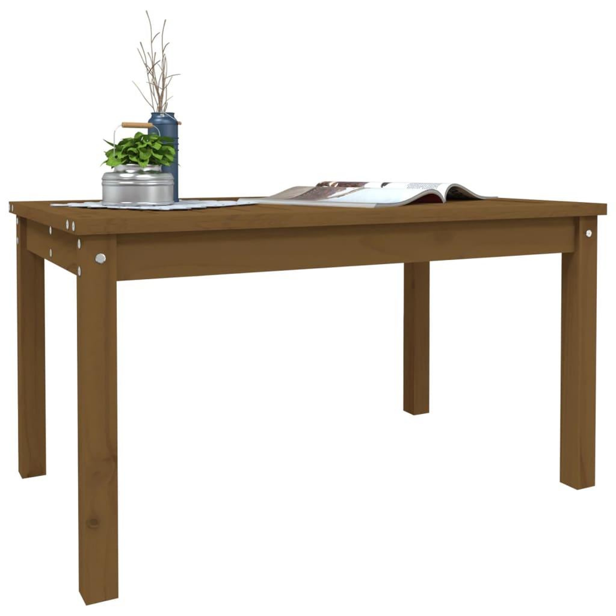 Voir la diapositive 4 : VIDAXL Table de jardin marron miel 82,5x50,5x45 cm bois massif de pin