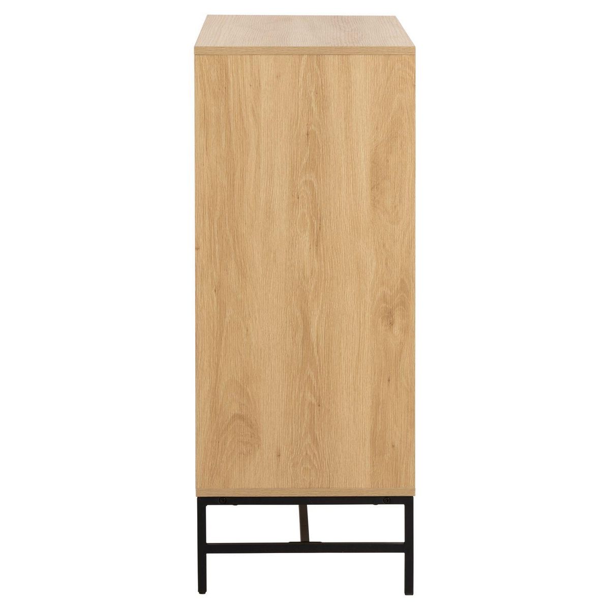 TOILINUX Commode rectangulaire à 4 tiroirs effet tasseaux BAÏKAL - Beige