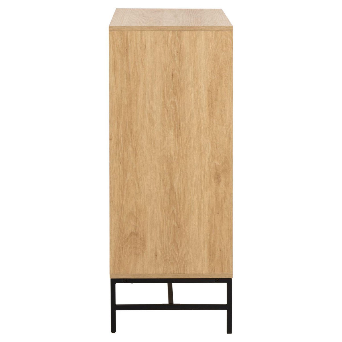 TOILINUX Commode rectangulaire à 4 tiroirs effet tasseaux BAÏKAL - Beige