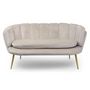 Voir la diapositive 2 : Paris Prix Canapé 2 Places en Velours  Dabren  138cm Taupe