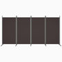 Voir la diapositive 3 : VIDAXL Cloison de separation 4 panneaux Marron 346x180 cm Tissu