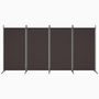 Voir la diapositive 3 : VIDAXL Cloison de separation 4 panneaux Marron 346x180 cm Tissu