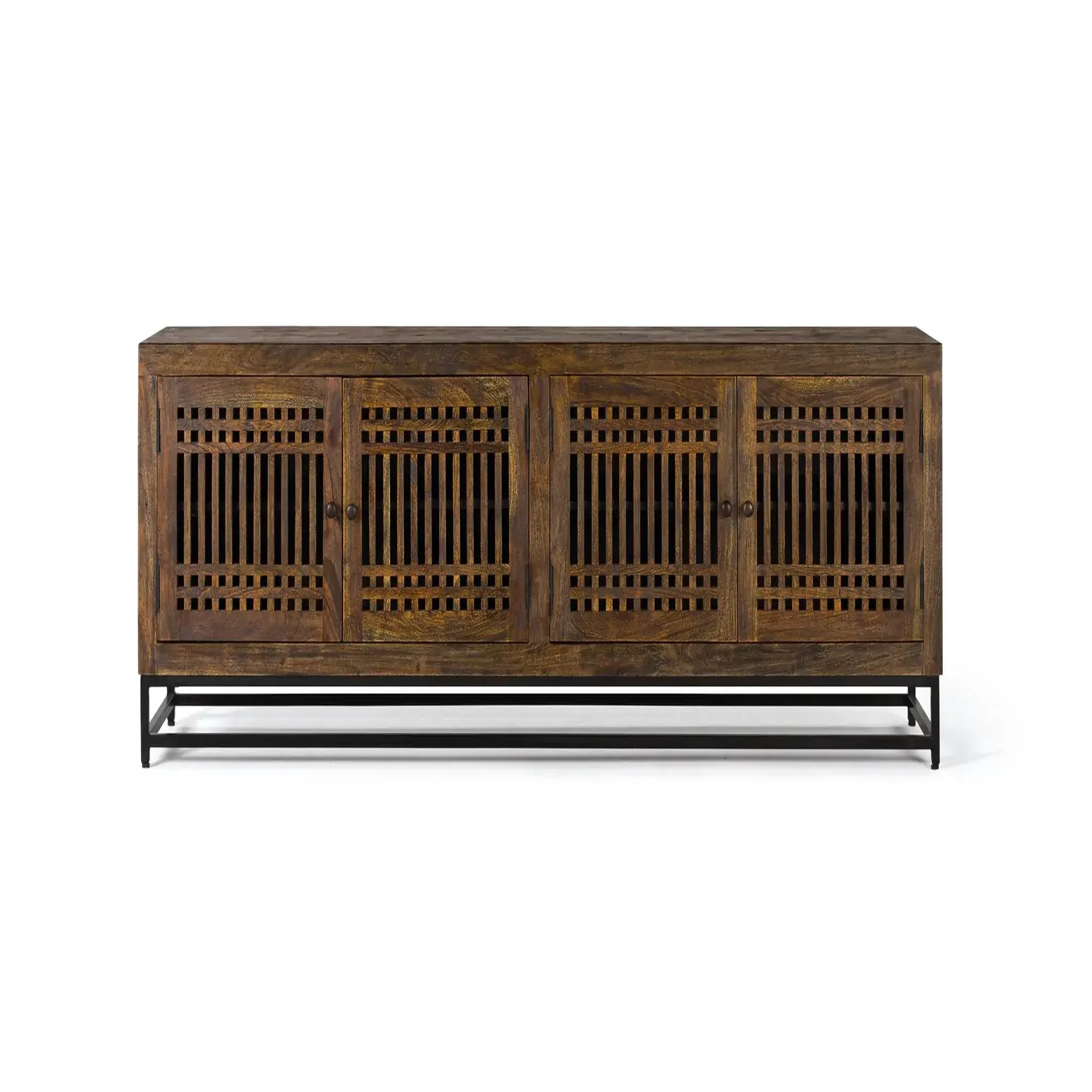 GINER Y COLOMER SL Meuble tv en bois d'acacia 200 cm style industriel avec inspiration orientale