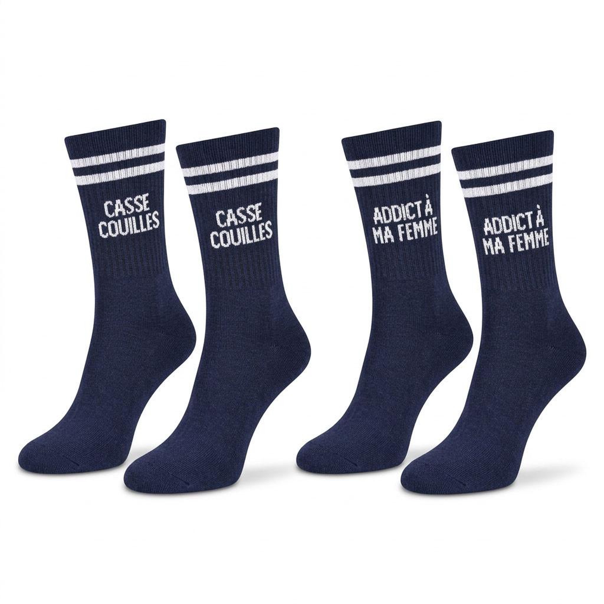 Voir la diapositive 5 : OZABI OZABI Chaussettes Homme Message Humoristiques Pack de 4 Paires