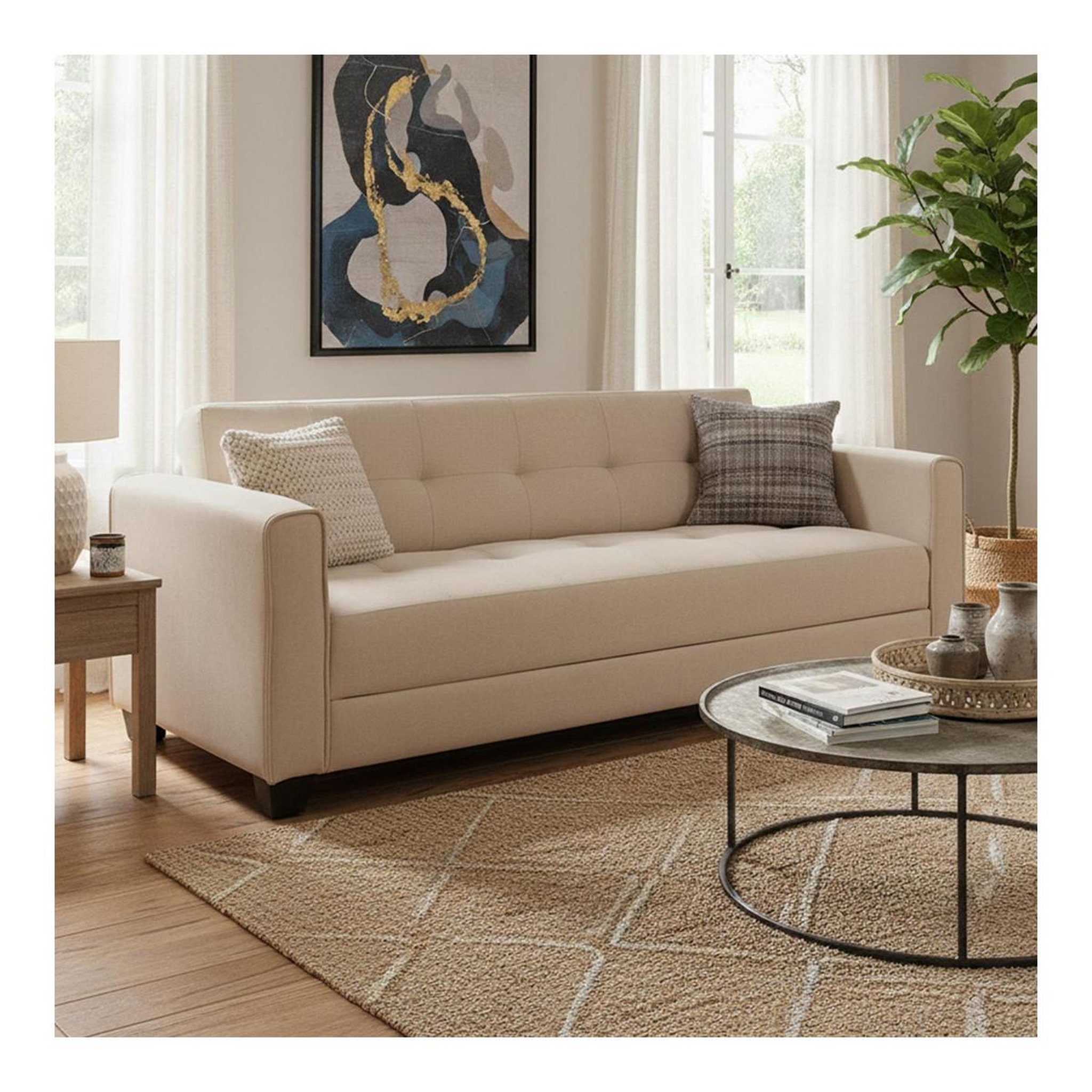 Voir la diapositive 4 : Paris Prix Canapé convertible 3 places  tosello  200cm beige