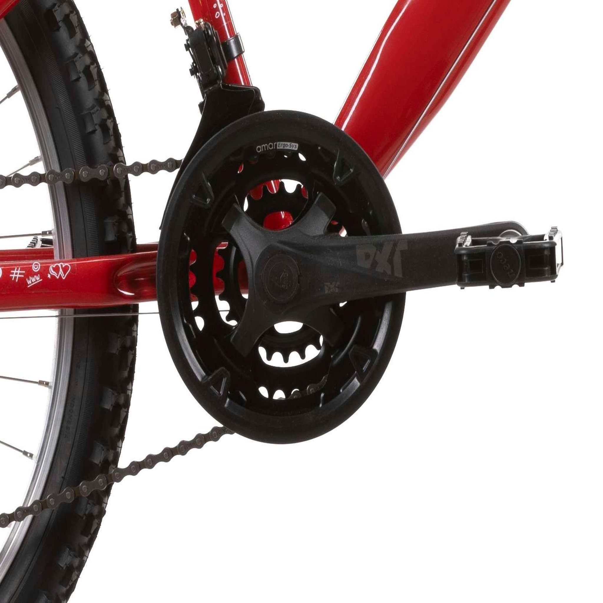 Voir la diapositive 3 : Vélo enfant - VTT 24'' Rigide Mixte   Denbike   pour enfant de 130 à 160 cm - 18 Vitesses - Fourche Télescopique - Dérailleur Shimano TY21 - Freins V-brake