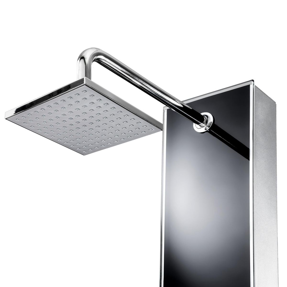 tectake Colonne de douche panneau de douche en plastique et verre trempé noir