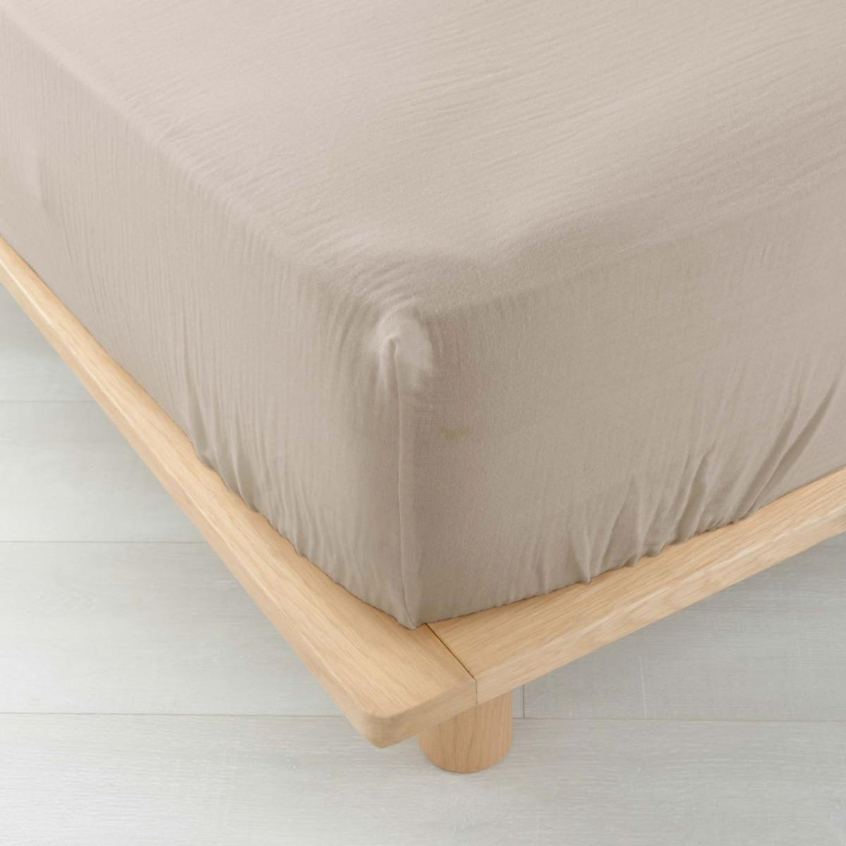 Paris Prix Drap Housse en Gaze de Coton  Angelia  140x190cm Sable