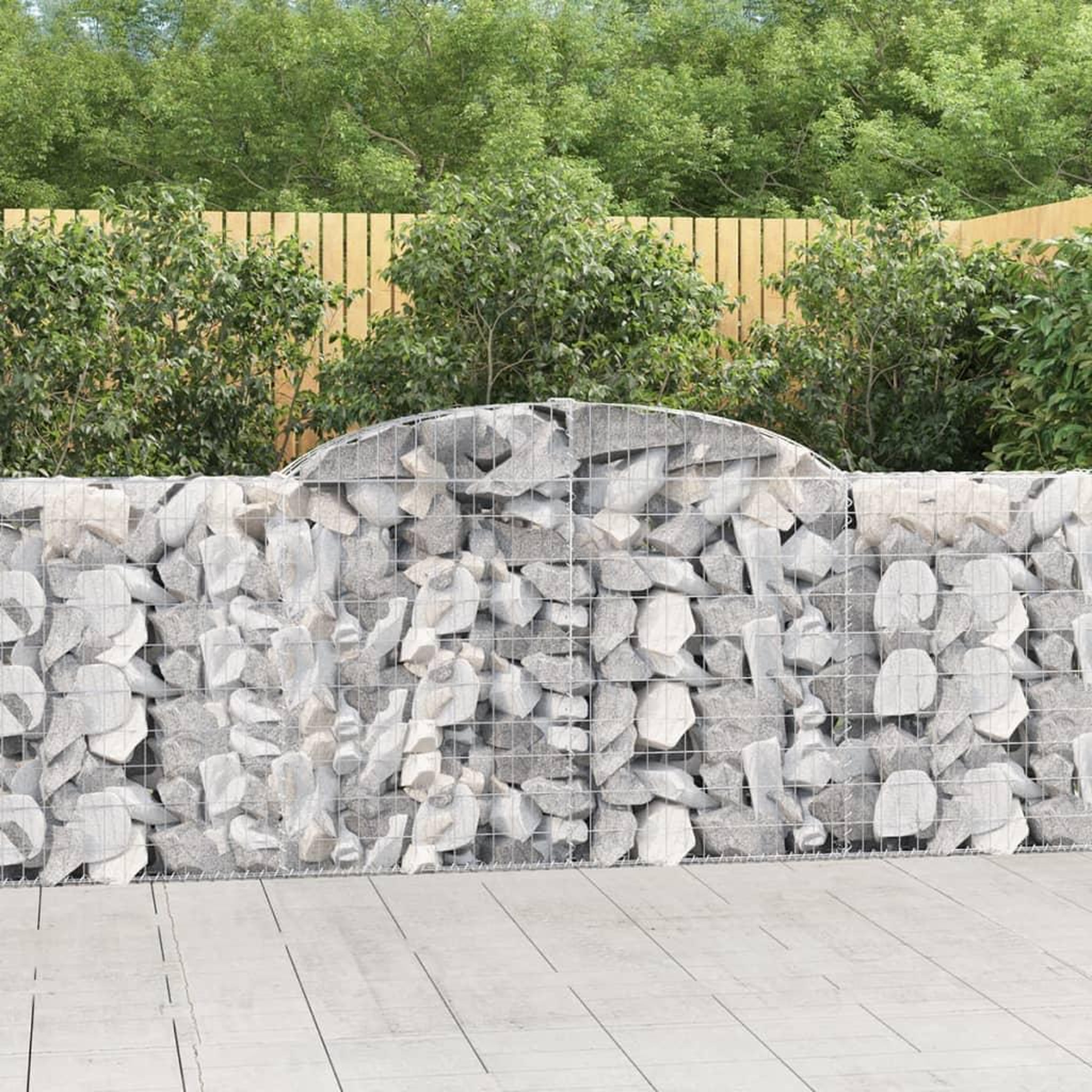 VIDAXL Paniers a gabions arques 7 pcs 300x30x100/120 cm fer galvanise