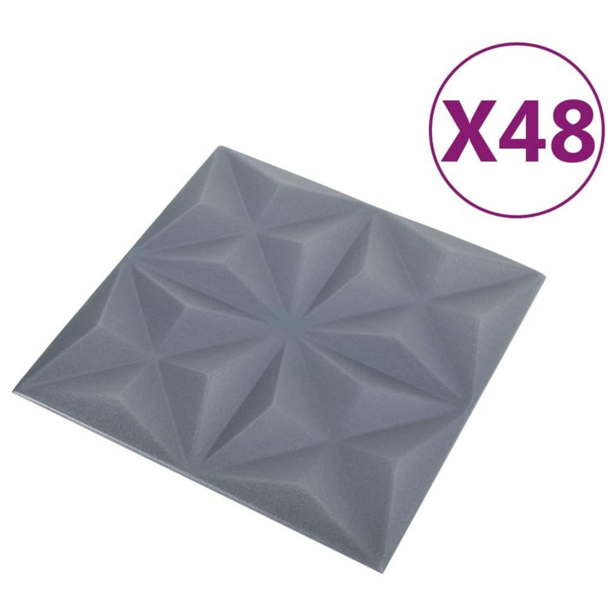 VIDAXL Panneaux muraux 3D 48 pcs 50x50 cm gris origami 12 m²