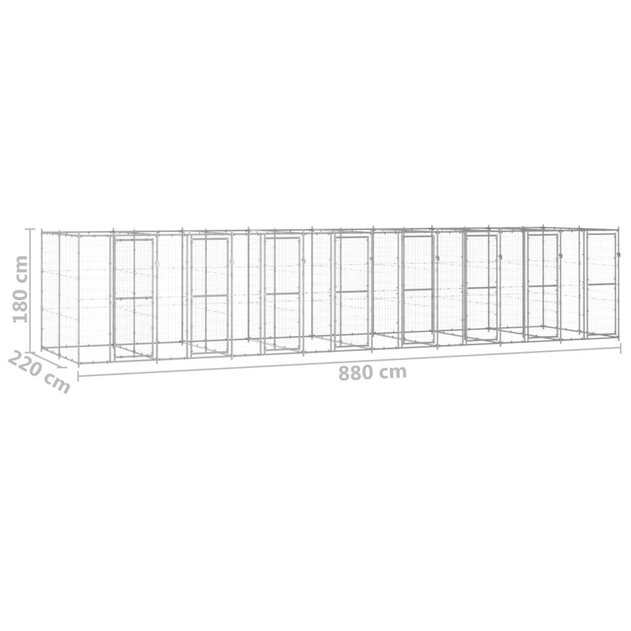 Voir la diapositive 6 : VIDAXL Chenil exterieur Acier galvanise 19,36 m²