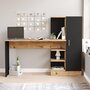 Voir la diapositive 3 : Habitat et Jardin Bureau en bois  CT2  - 152 x 40 x 120 cm - Pin atlantique Noir