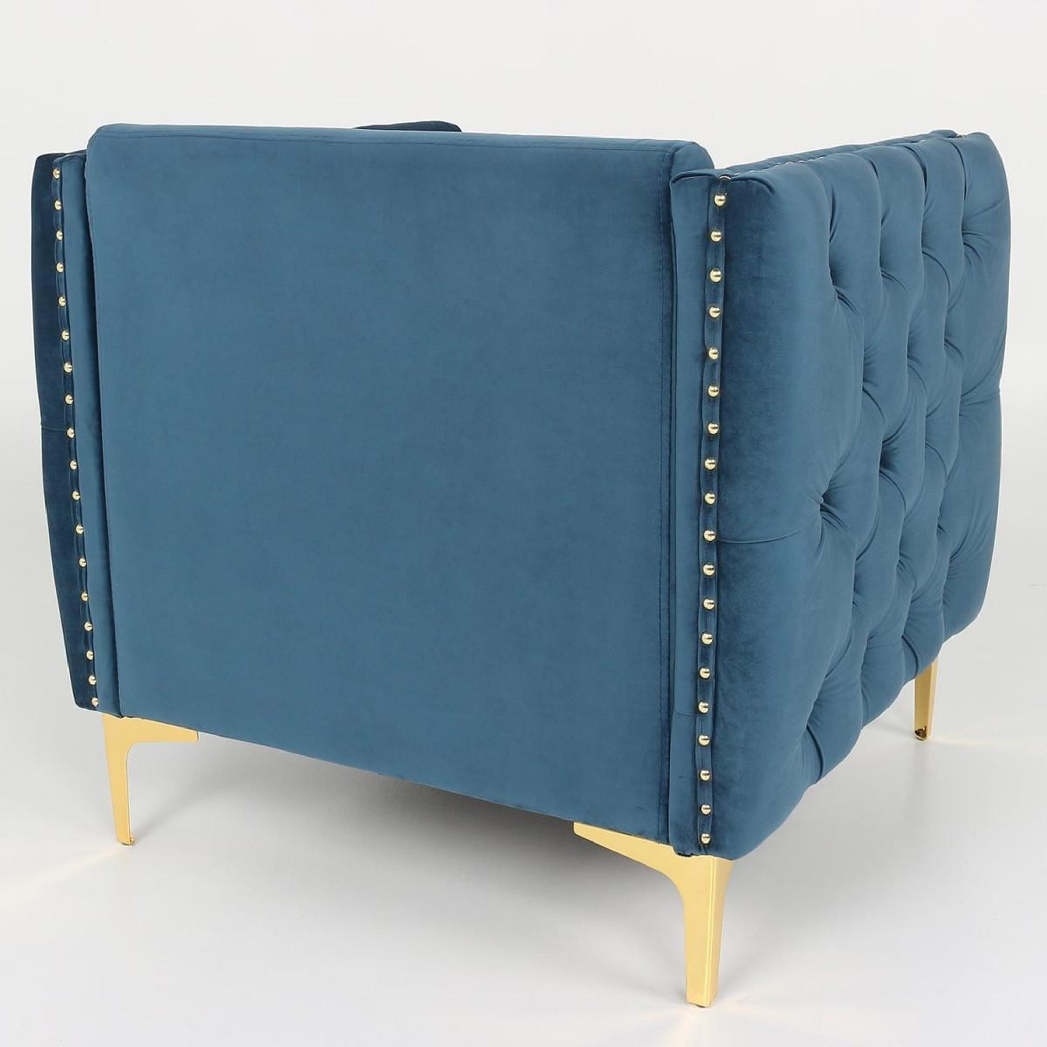 Voir la diapositive 4 : Paris Prix Fauteuil design en velours  suez  83cm bleu