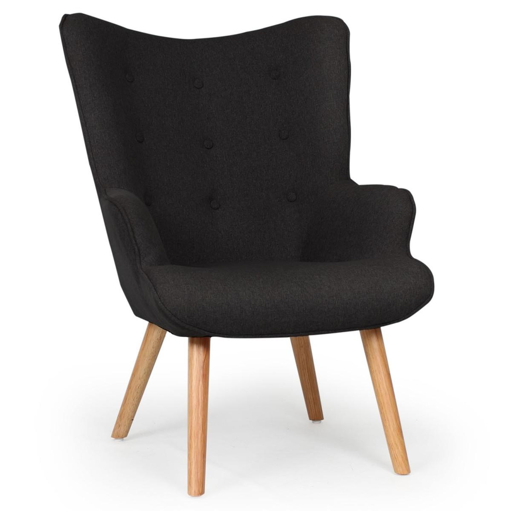 Voir la diapositive 4 : Paris Prix Fauteuil & pouf scandinave  orle  98cm noir