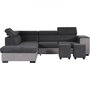 Voir la diapositive 4 : MARKET24 Canapé d'angle gauche convertible + coffre 5 places - Tissu gris - L 271 x P 220 x H 77 cm - ARMSTRONG - Fabriqué en Ukraine