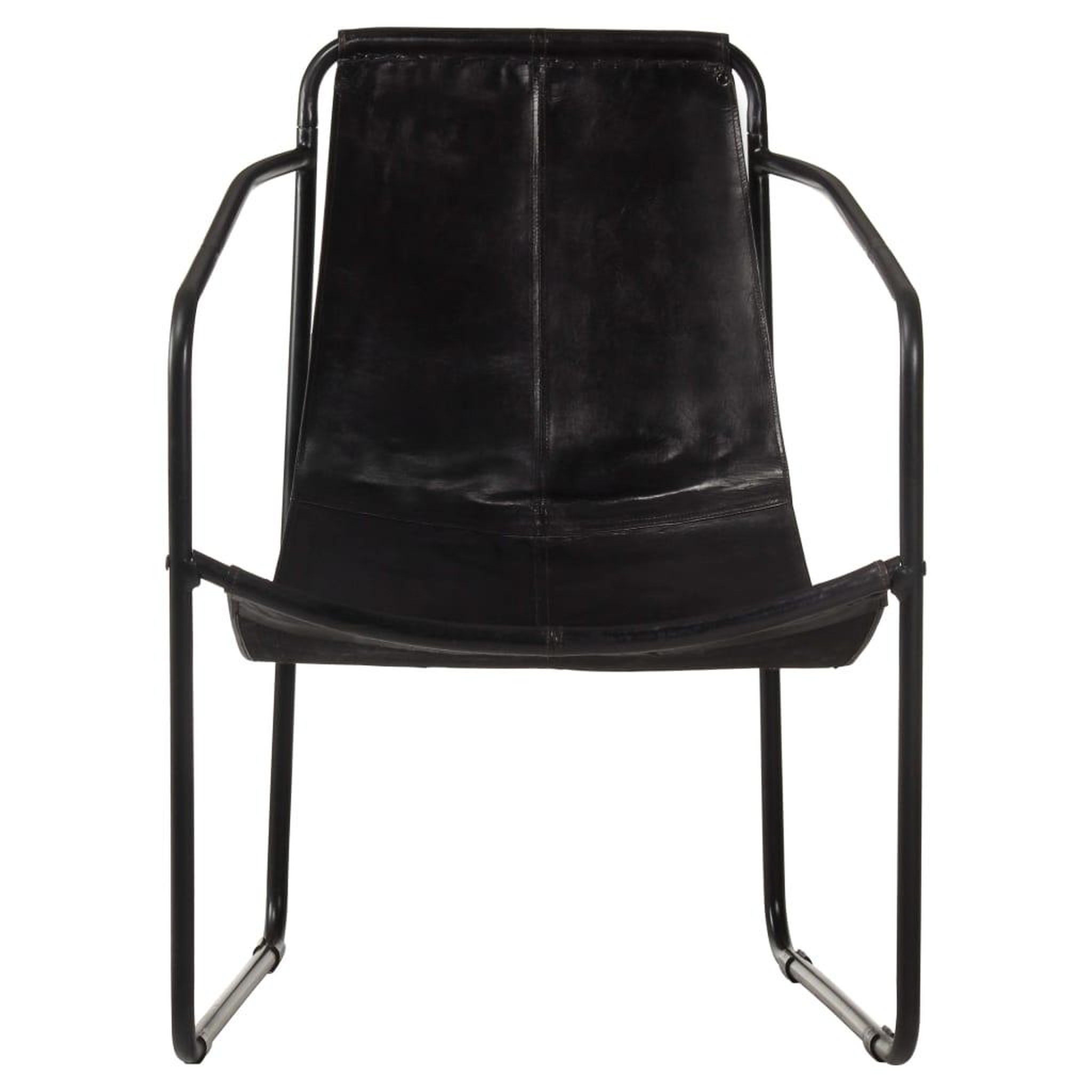 Voir la diapositive 2 : VIDAXL Fauteuil de relaxation noir cuir veritable