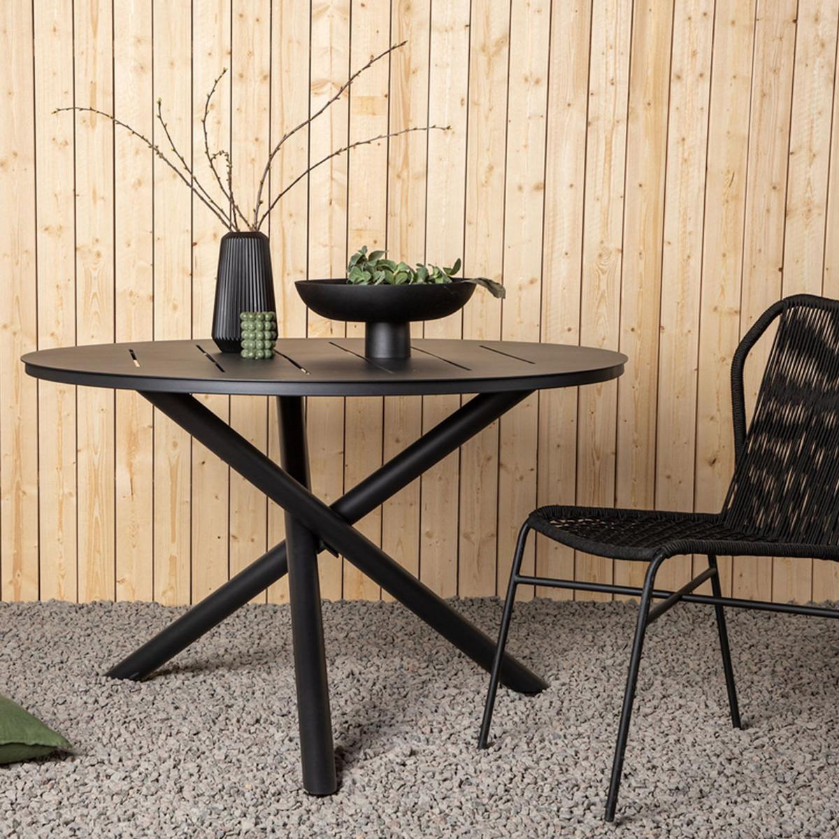 Paris Prix Table de Jardin Ronde  Alma  120cm Noir