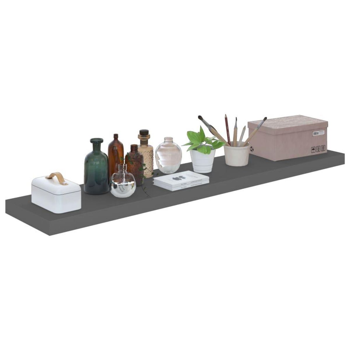 VIDAXL Etagere murale flottante Gris brillant 120x23,5x3,8 cm MDF