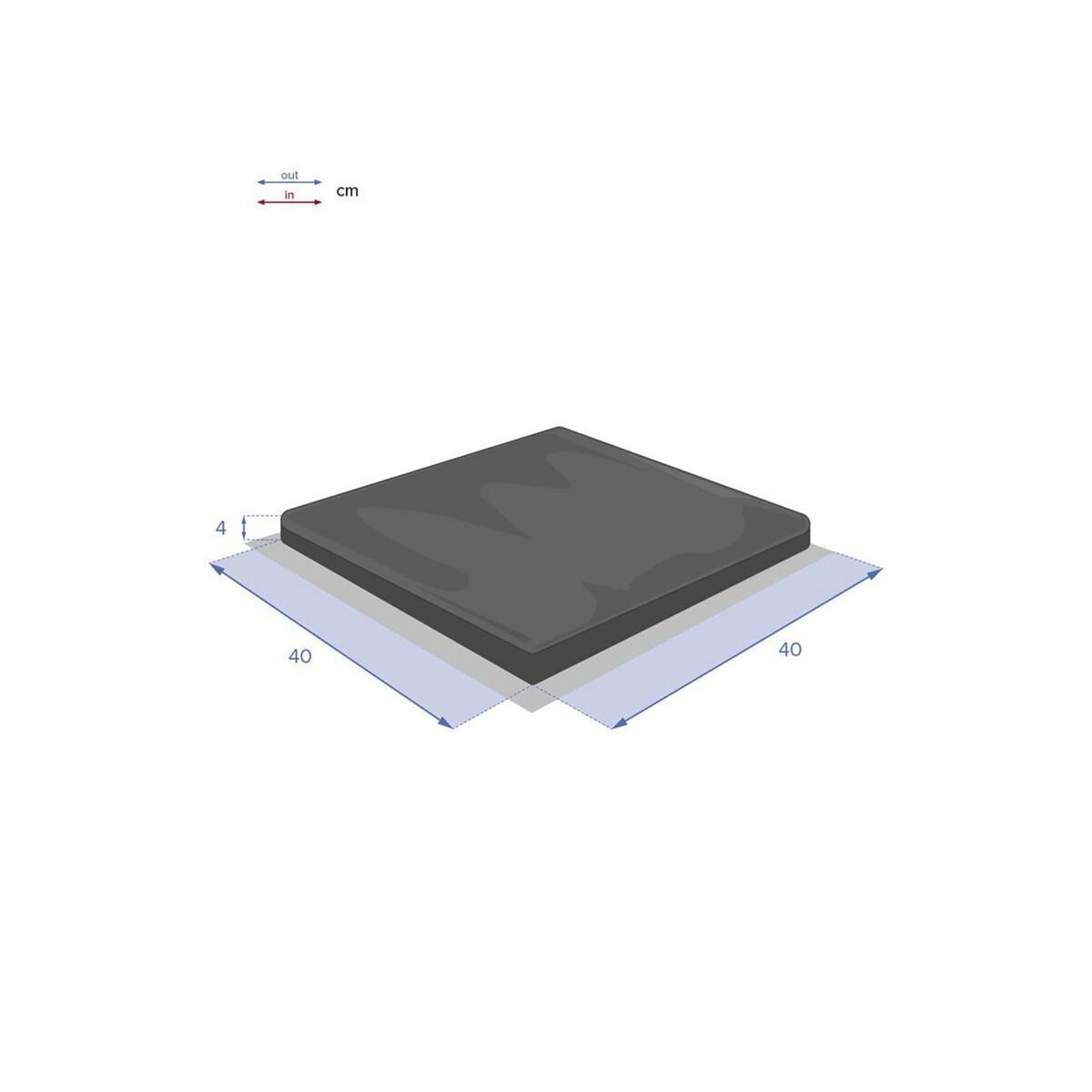 HESPERIDE Galette de chaise de jardin Bleu Indigo - 40 x 40 cm - Hespéride