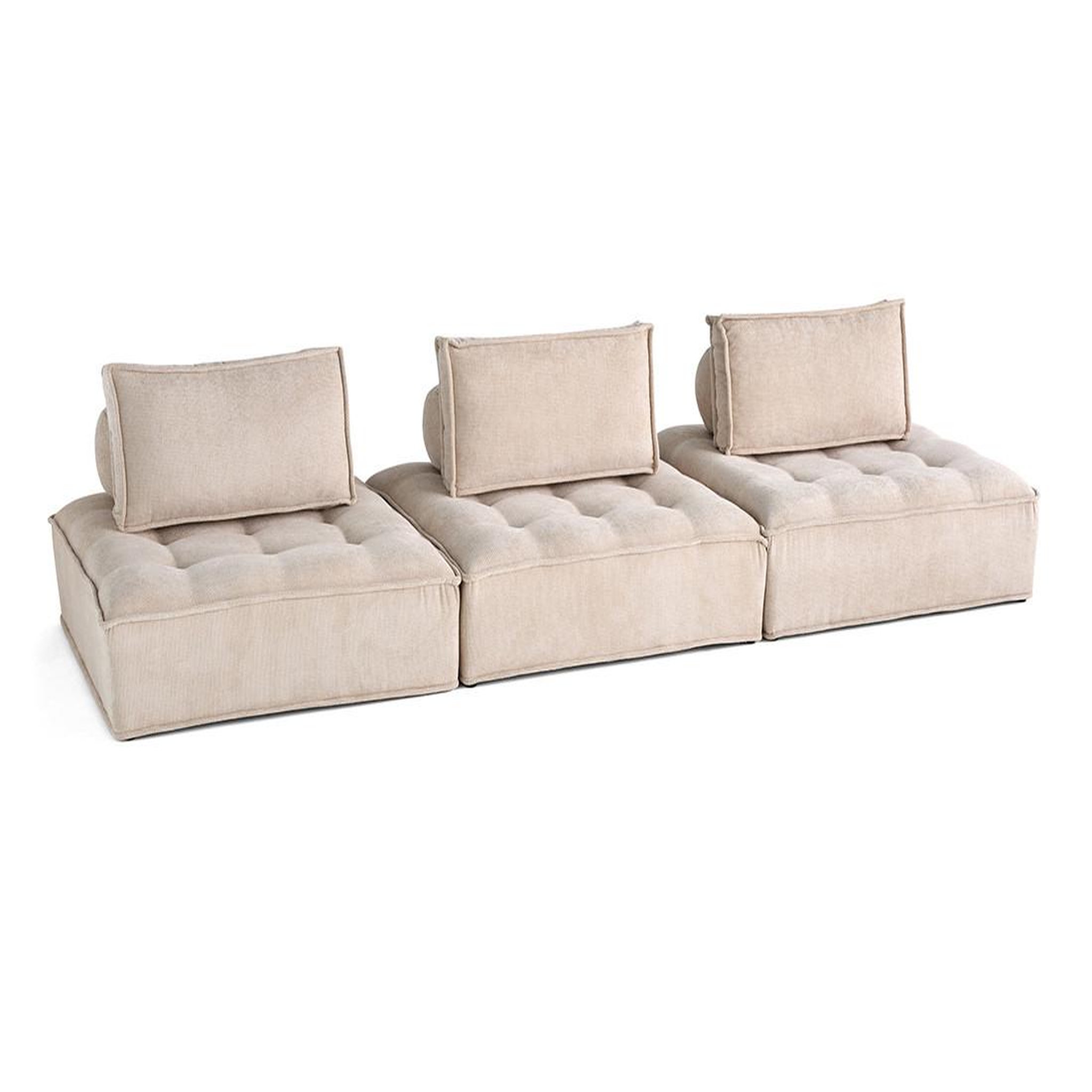 Voir la diapositive 2 : LISA DESIGN Marisol - canapé modulable droit 3 places - velours texturé
