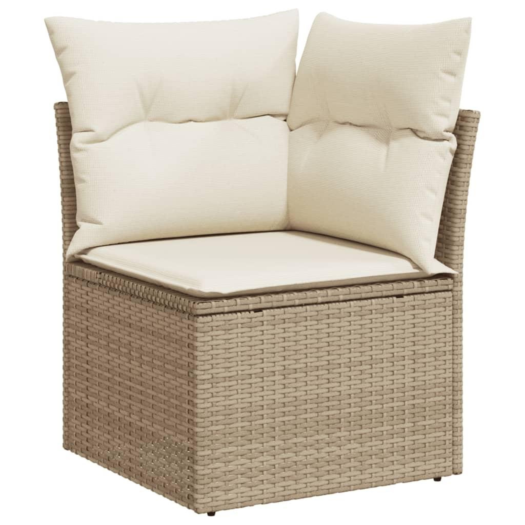 Voir la diapositive 4 : VIDAXL Salon de jardin avec coussins 10 pcs beige resine tressee