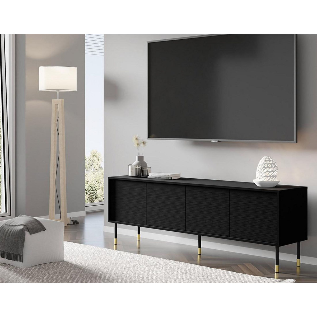 BEST MOBILIER Novara - meuble tv - 4 portes - 180 cm