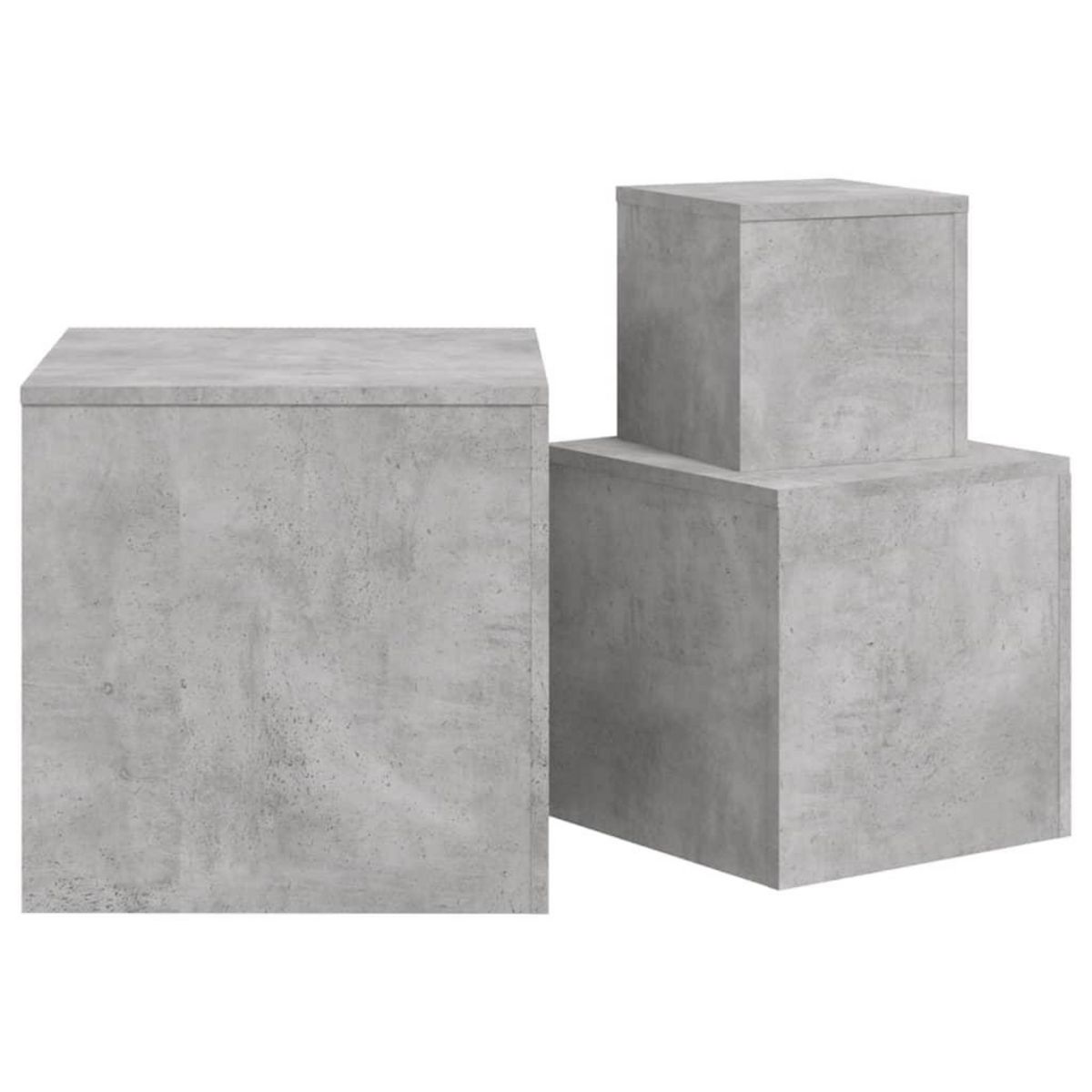 VIDAXL Tables d'appoint 3 pcs Gris beton Bois d'ingenierie