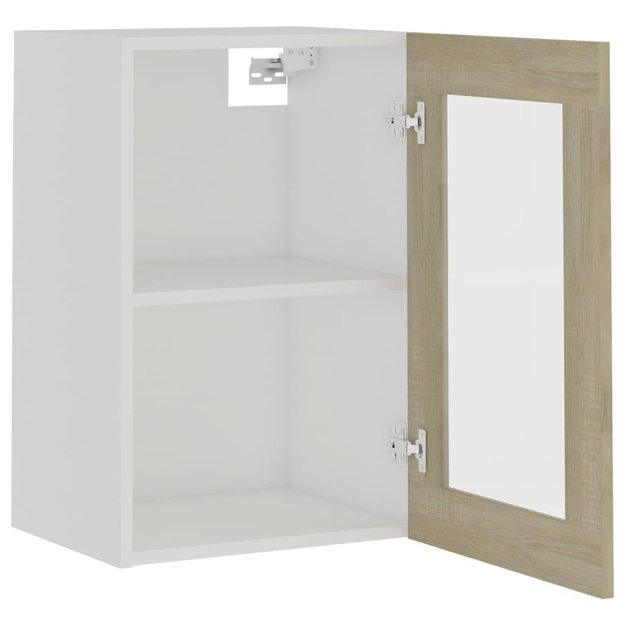 Voir la diapositive 5 : VIDAXL Armoire en verre suspendue Chene sonoma Bois d'ingenierie