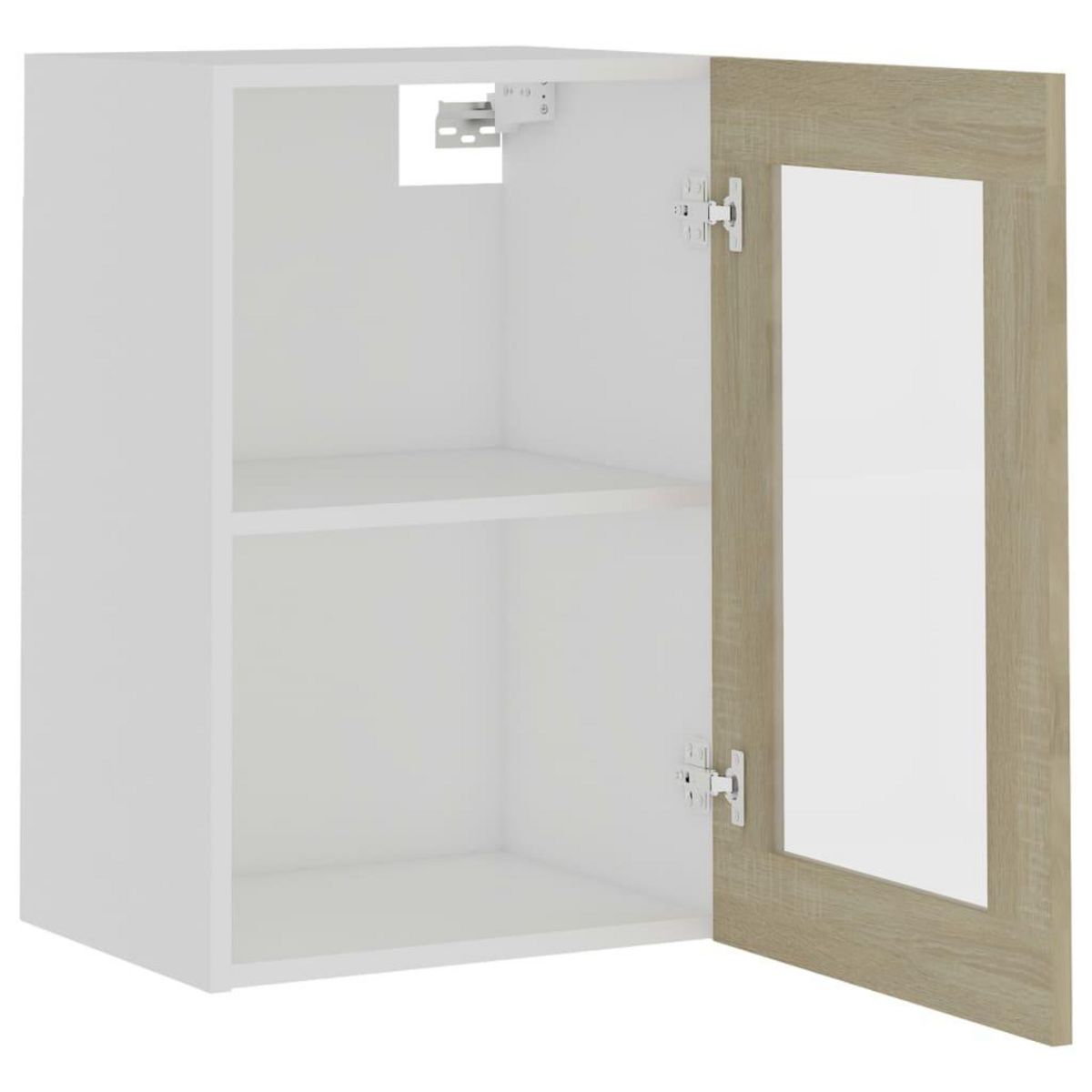 VIDAXL Armoire en verre suspendue Chene sonoma Bois d'ingenierie