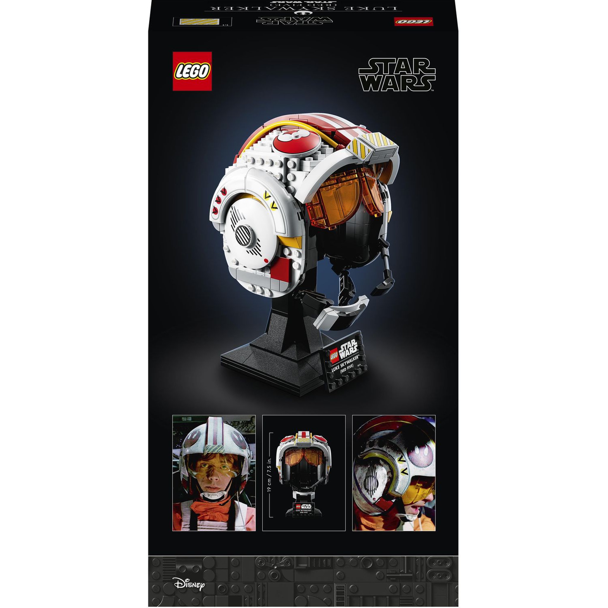 Voir la diapositive 9 : LEGO Star Wars 75327 Le Casque Red Five de Luke Skywalker, Modèle Réduit de Collection, Maquette à Construire, Décoration et Cadeau Pour Adultes