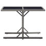 Voir la diapositive 2 : VIDAXL Table de jardin Anthracite 110x53x72 cm Verre et resine tressee