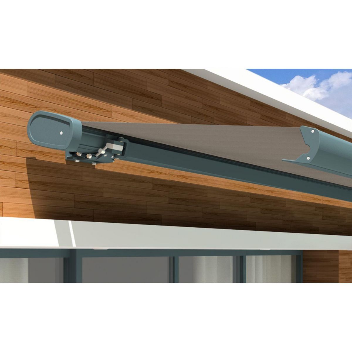 SUNSTYL Store motorisé SUZY coffre intégral gris