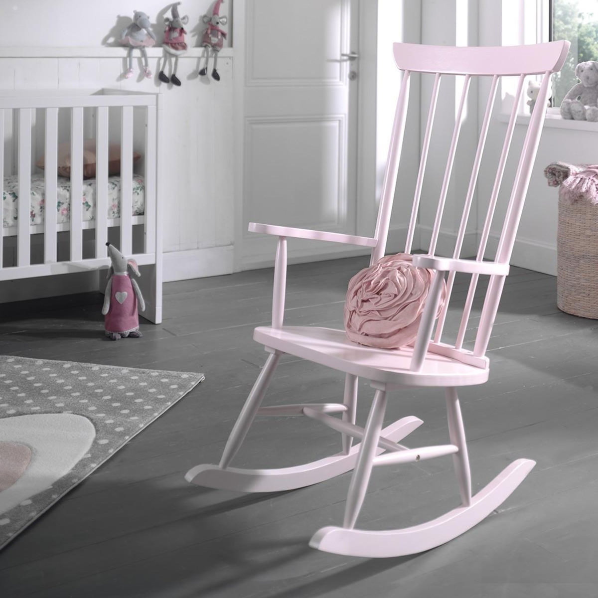 Paris Prix Fauteuil à Bascule en Bois  Rocky  124cm Rose