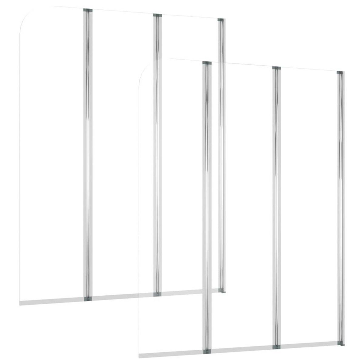 VIDAXL Enclos de bain 2 pcs 104x130 cm Verre trempe Transparent