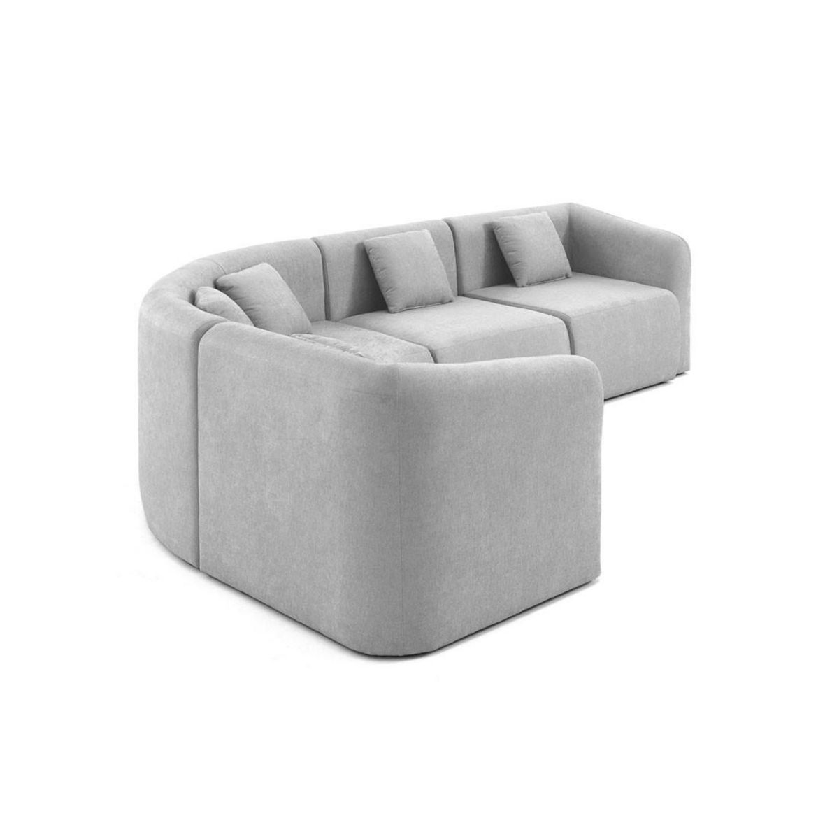 LISA DESIGN Ikare - canapé d'angle modulable réversible - 5 places - en tissu